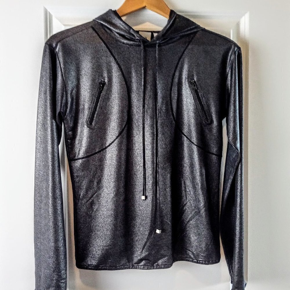 A/X Armani Exchange Dark Grey Metallic Hoodie - Picture 2 of 5